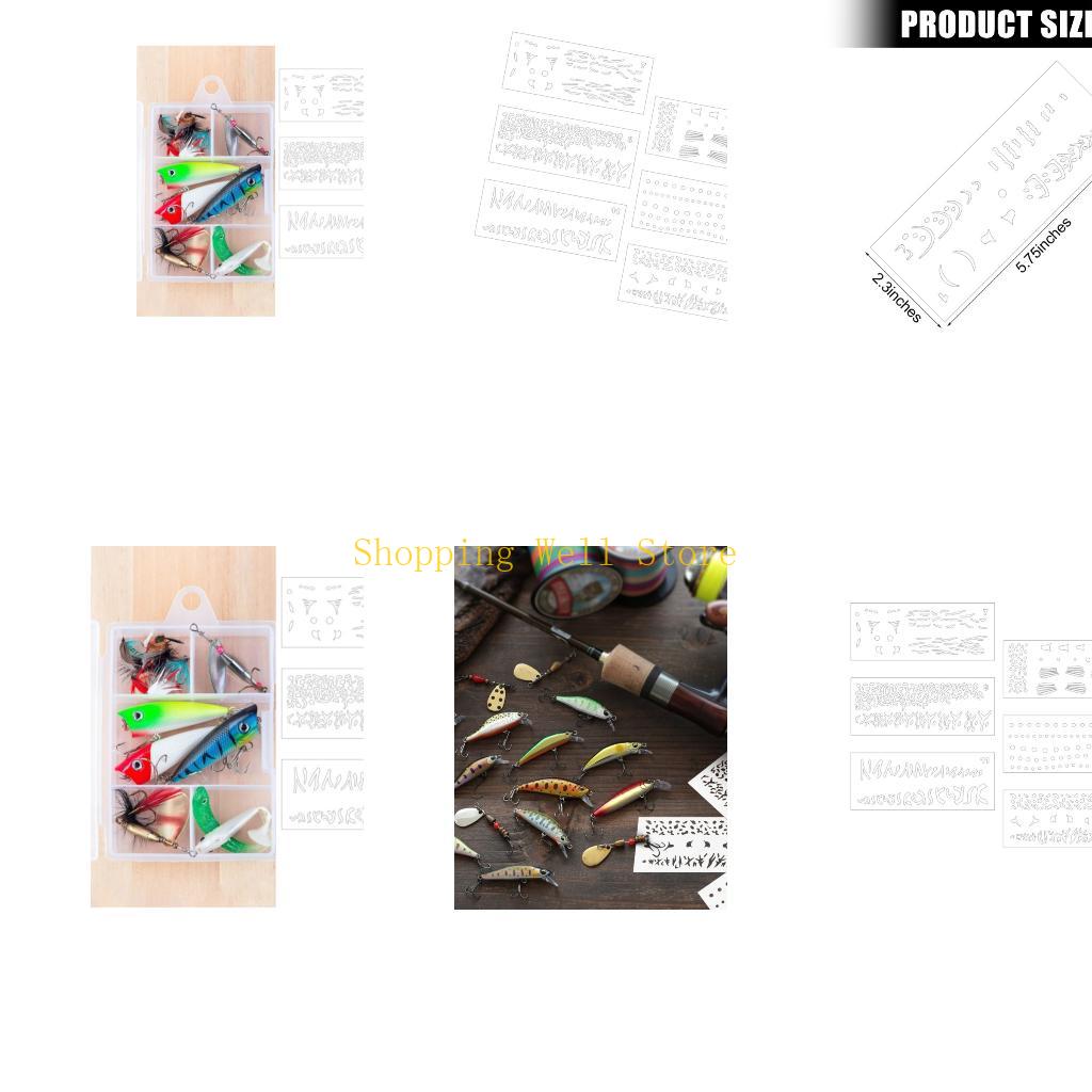 Fishing Equipment Tackle - KX4B 6Pcs Hollowed Fishing Lure Stencils