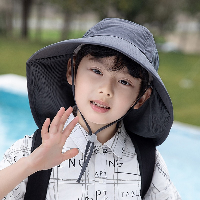 Kids Sun Hat with Neck Flap UV - Fishing Equipment For Kids 评论和价格