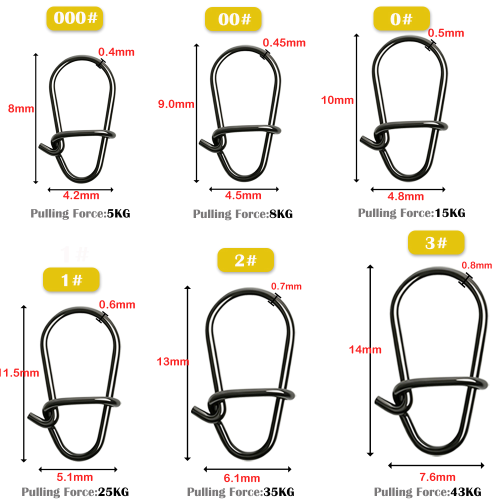 GOBAIT 100Pcs Black Stainless  - Fishing Equipment Tackle 评论和价格