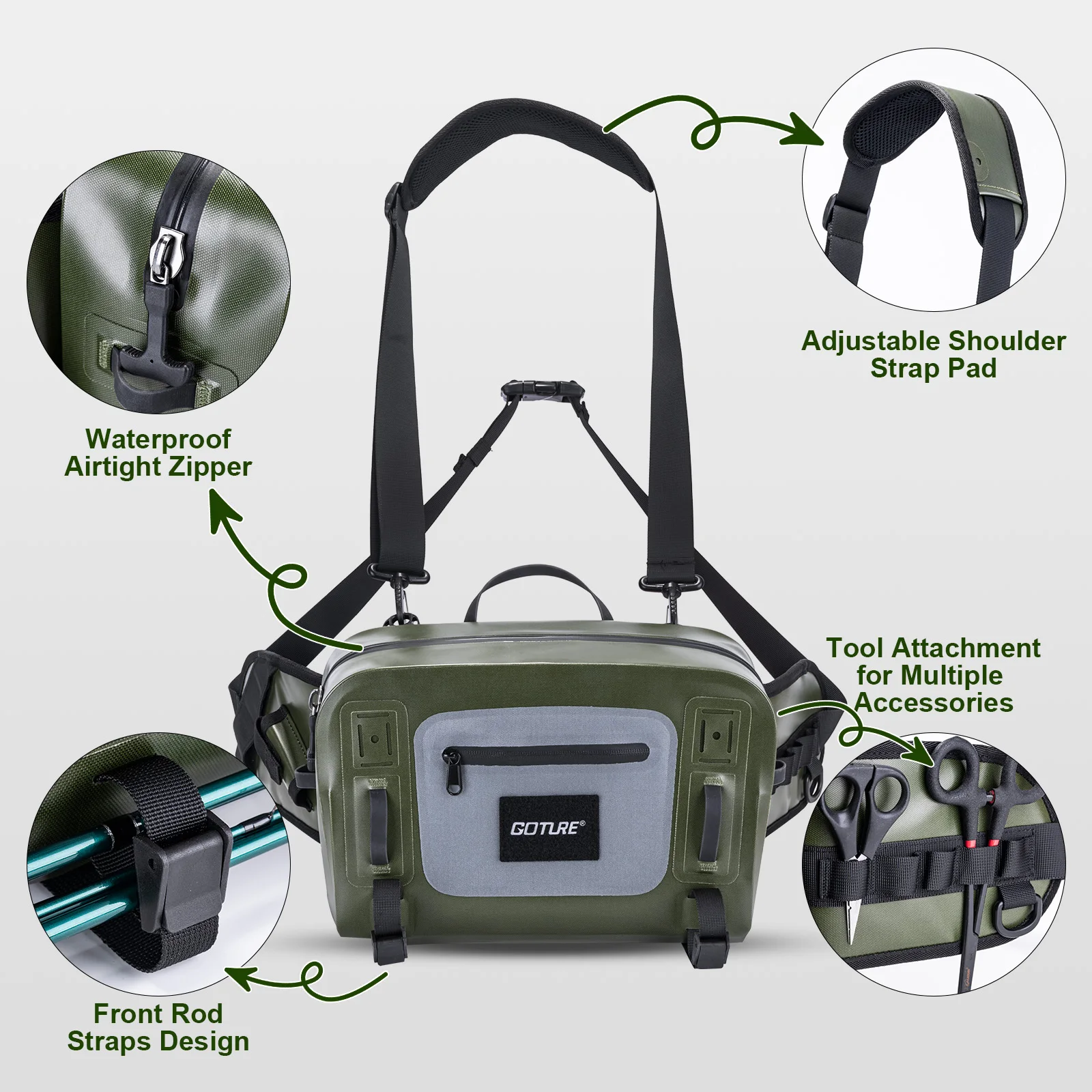 Gtoure Waterproof Fishing Tack - Fishing Equipment Fly 评论和价格