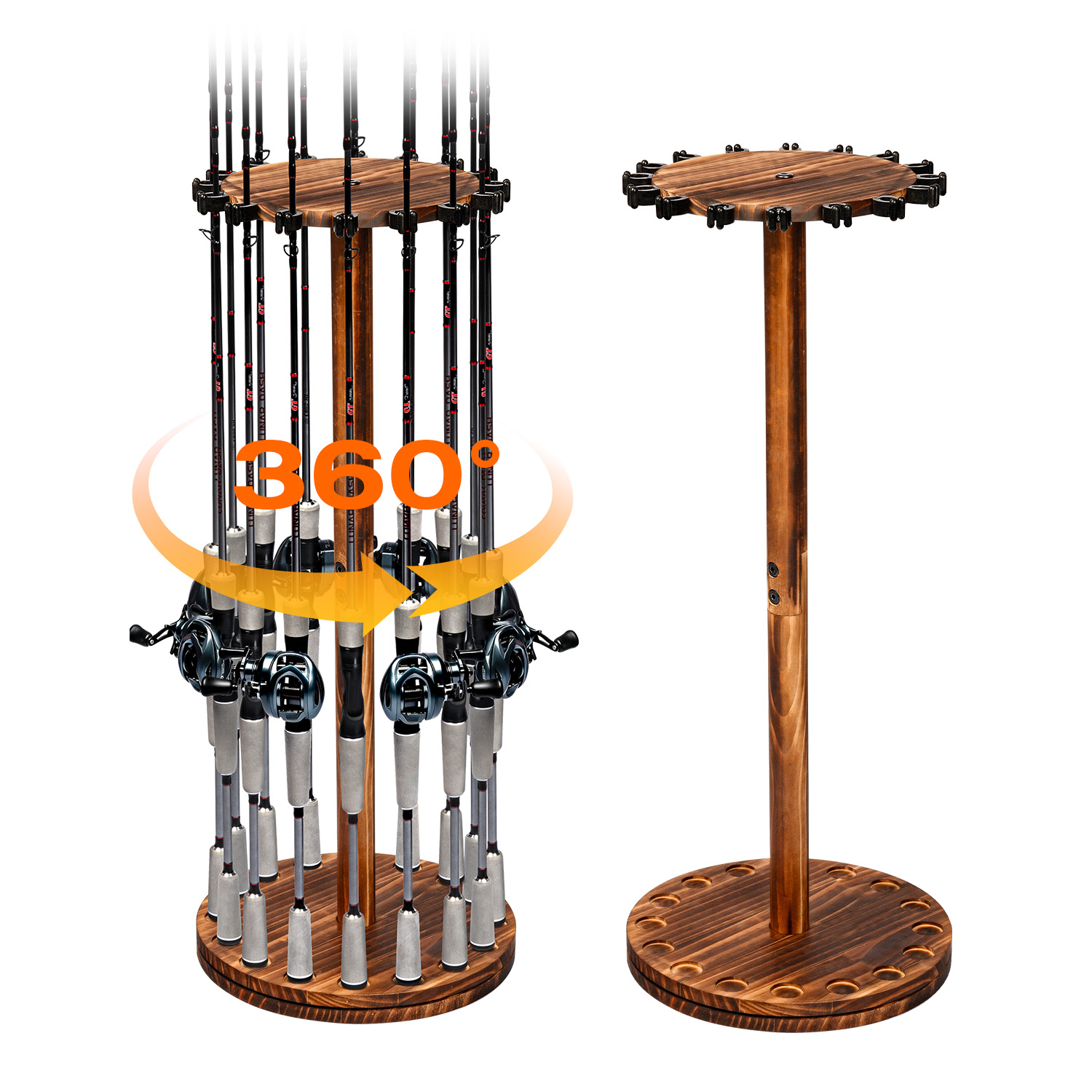 Round Carbonized Wood Fishing  - Carbon Fishing Rod 评论和价格