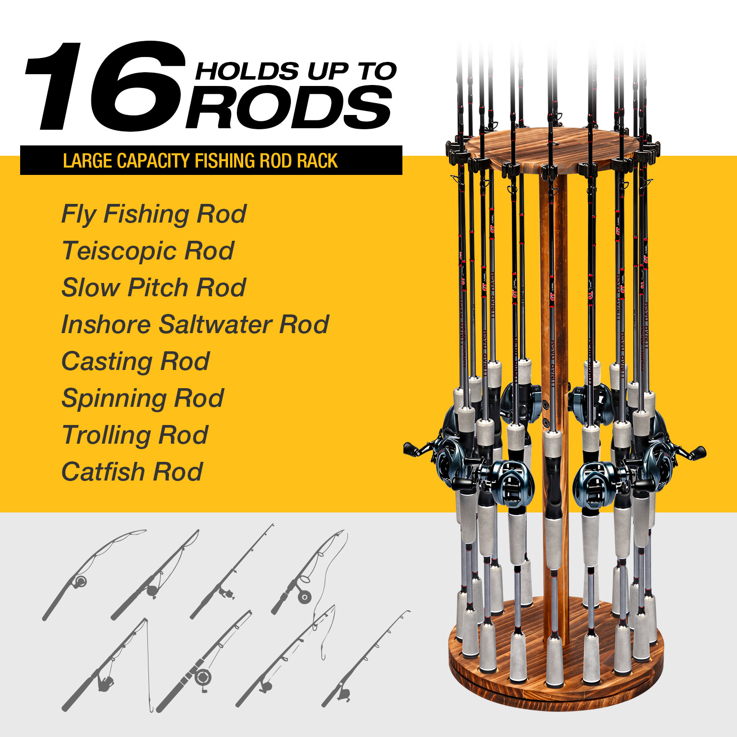 Round Carbonized Wood Fishing  - Carbon Fishing Rod 评论和价格