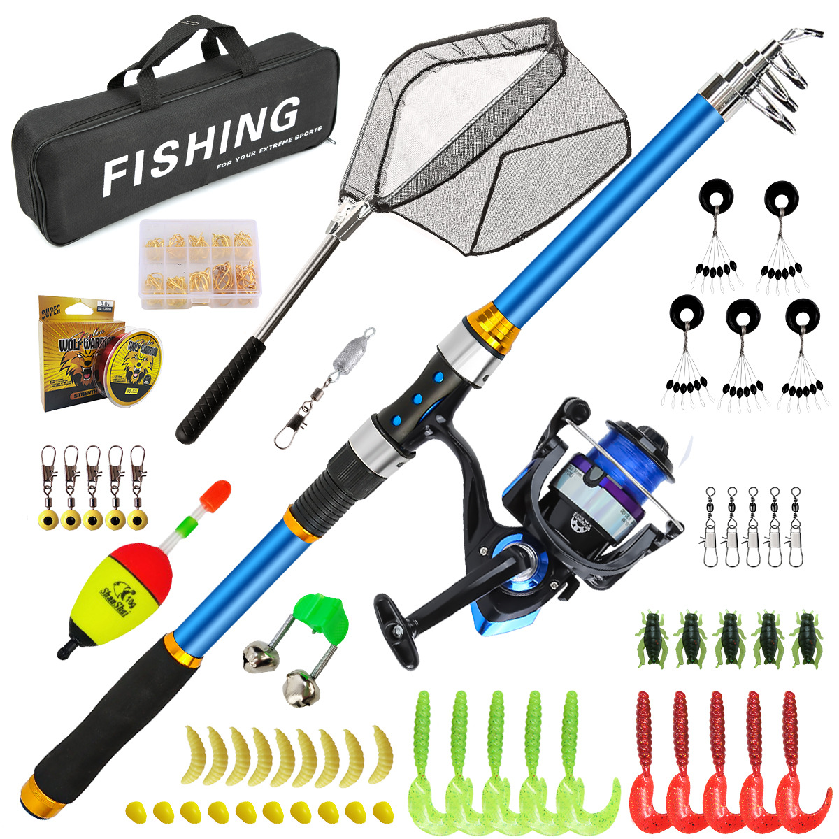 2.1-3.6M Telescopic Glass Fibe - Fishing Equipment For Kids 评论和价格