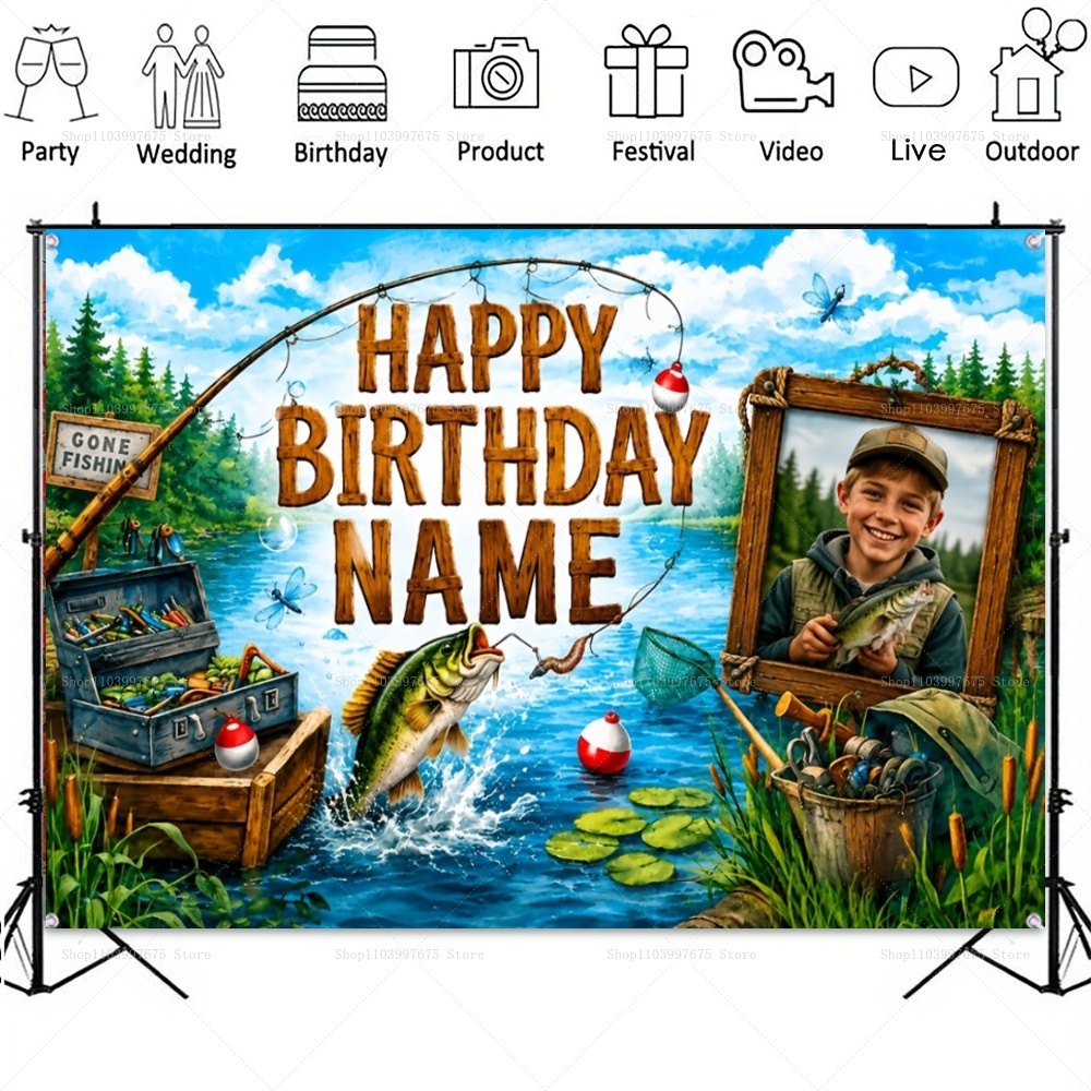 Custom Name Photo fishing-them - Fishing Equipment For Kids 评论和价格
