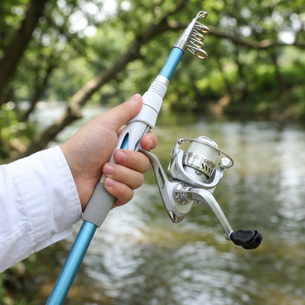 Blue White 1.8M Fishing Rod Re - Fishing Equipment For Kids 评论和价格