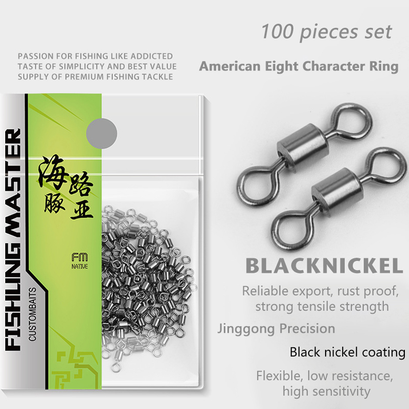 ★▲100Pcs Fishing Swivels Stain - Fishing Equipment Tackle 评论和价格