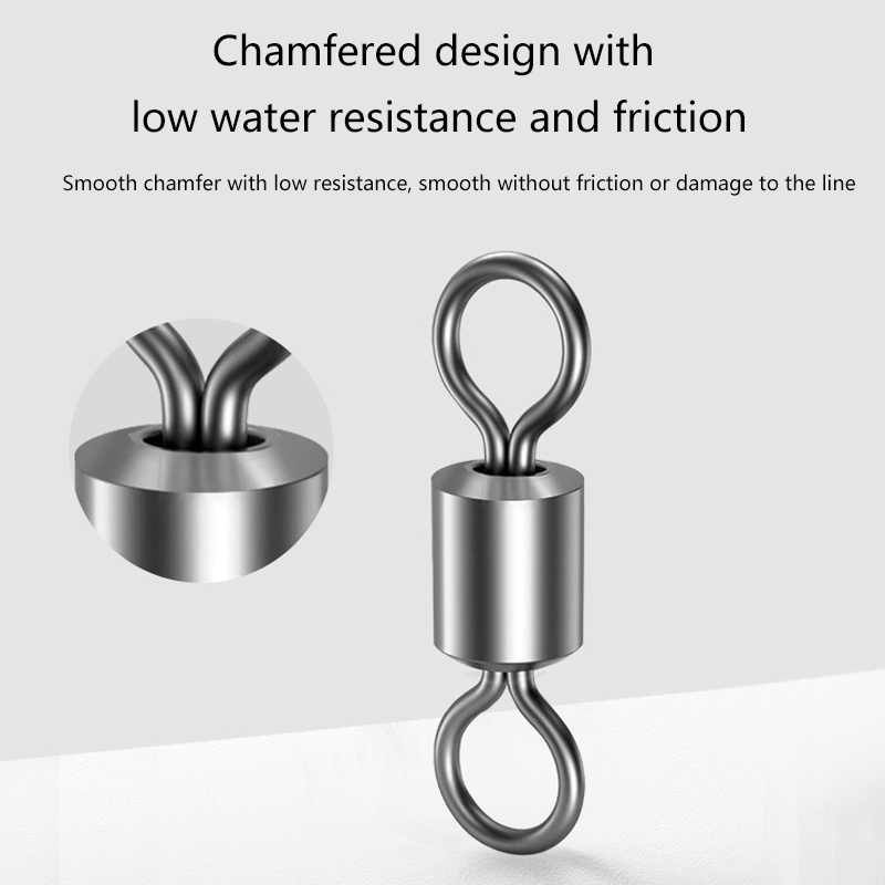 ★▲100Pcs Fishing Swivels Stain - Fishing Equipment Tackle 评论和价格