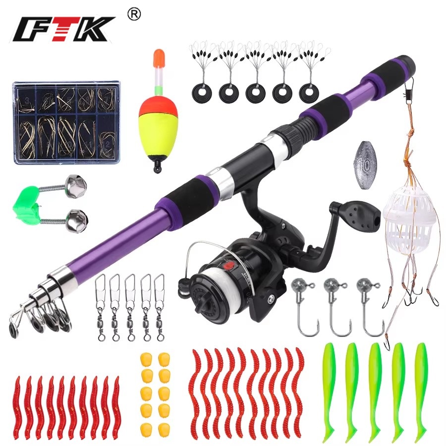 FTK 1.8M Portable Spinning Fis - Fishing Equipment For Kids 评论和价格